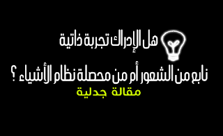 هل الإدراك تجربة ذاتية نابعة من الشعور أم من محصلة نظام الأشياء ؟ - مقالة جدلية هل الإدراك تجربة ذاتية نابعة من الشعور أم من محصلة نظام الأشياء ؟ - مقالة جدلية