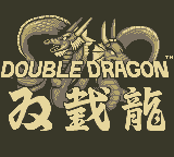 Pantalla de título de Double Dragon, Game Boy, 1990. Muestra el logo de la saga