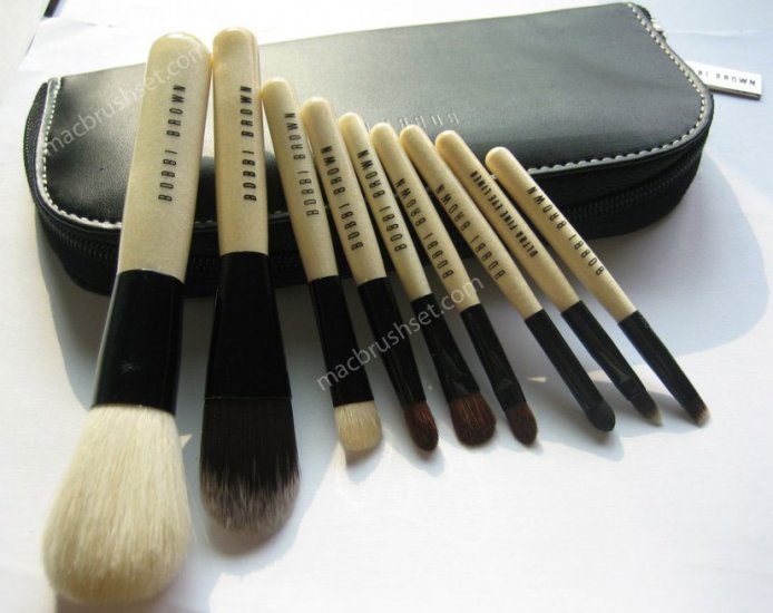 Bobbi Brown Makeup Brush Set MAC BB Bobbi brown Deluxe 9 pcs face makeup brush set with pouch