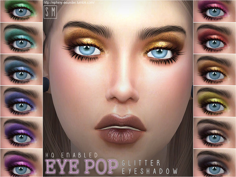 Sims 4 CC's The Best Glitter Eye Shadow by Screaming Mustard