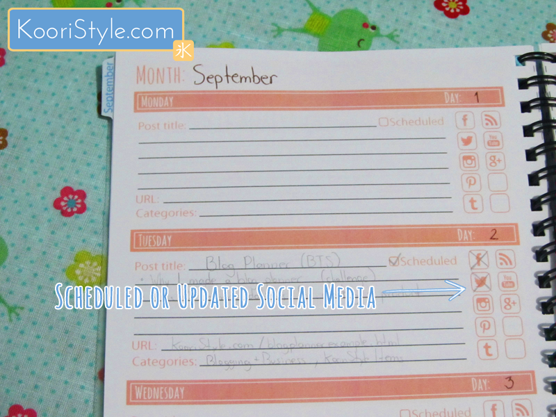 Weekly and Monthly Blog Planner Printable PDF at KooriStyle.com Cute Kawaii Koori Style KooriStyle Weekly Monthly Blog Planner Agenda Organization Printable PDF Blogging