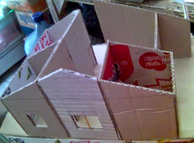 Cara Membuat Miniatur Rumah Dari Kardus Sisa