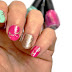 Manicura fácil en turquesa y rosa