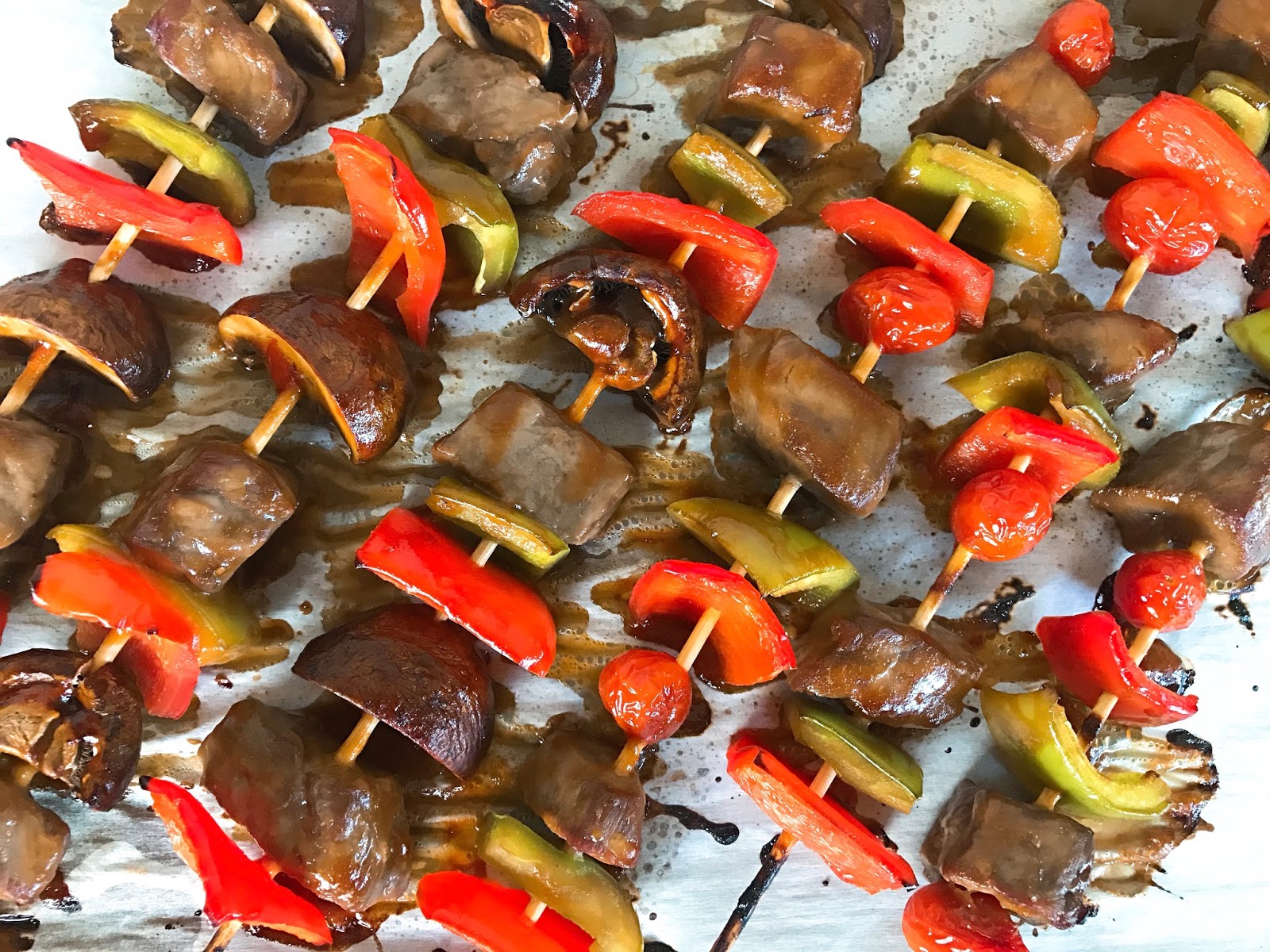 Sheet Pan Kebabs with Smoky Orange Teriyaki Sauce
