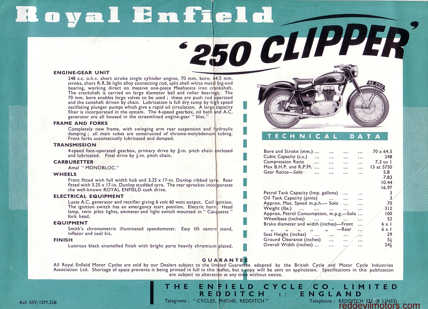 Red Devil Motors: Royal Enfield 250 Clipper 1958