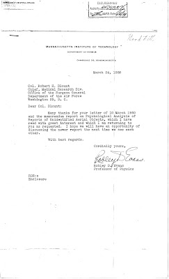 Colonel Blount's Letter (Evans Reply) 3-10-1950