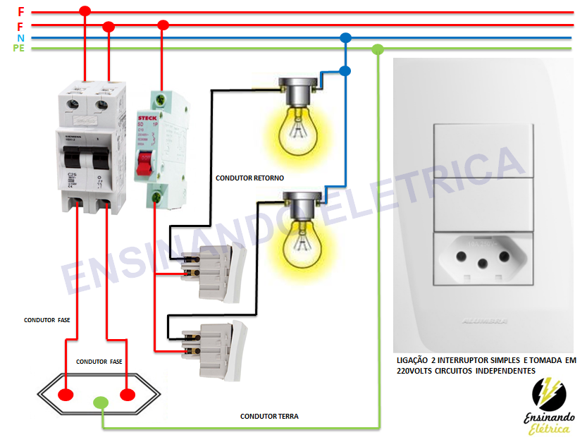 Elétrica Residencial Ligando Tomadas Ensinando Elétrica Dicas E