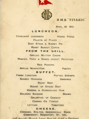 menu kapal titanic