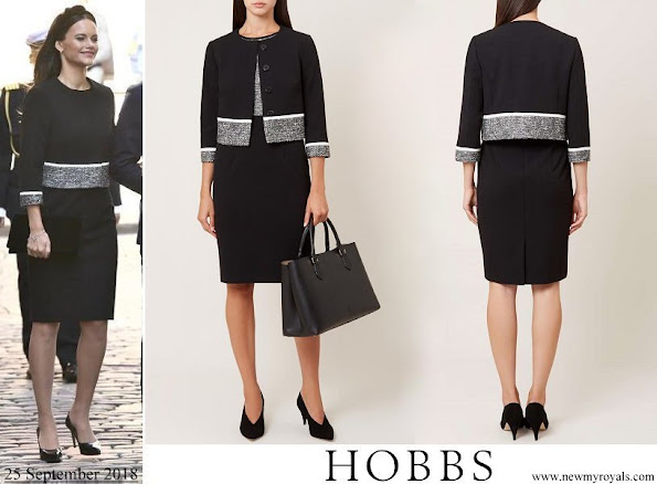Princess Sofia wore Hobbs Black Robyn Jacket and skirt