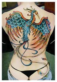 Tattoos Design Tato Burung Phoenix Untuk Punggung Perempuan