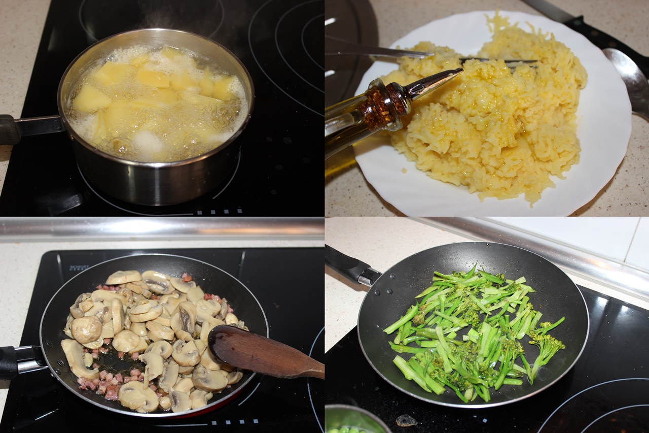 JULIA Y SUS RECETAS Timbal de bimi y champiñones