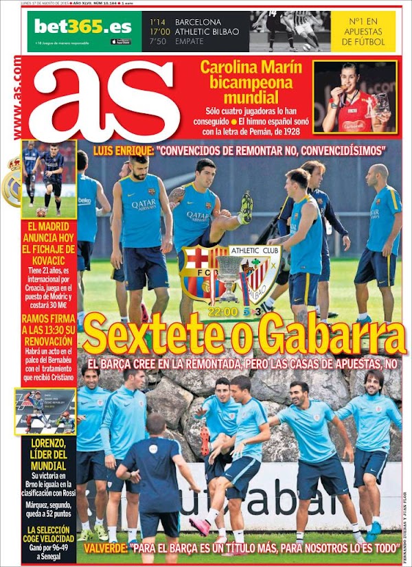 FC Barcelona, AS: "Sextete o Gabarra"