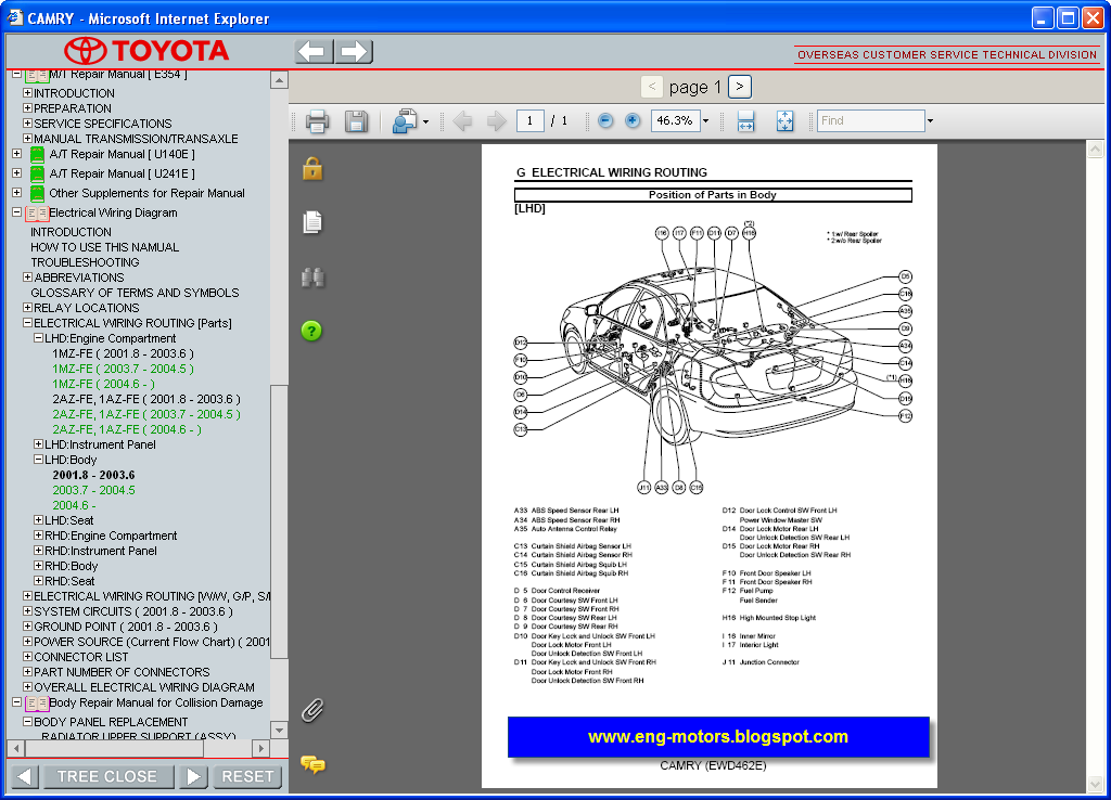 Toyota Camry Service Manual ~ الموقع الأول فى الشرق الأوسط المتخصص فى