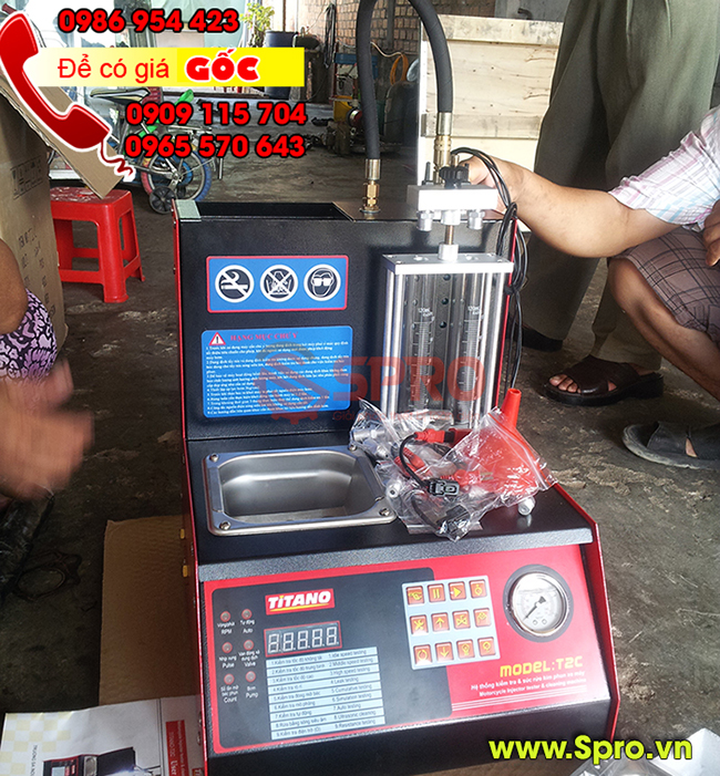 Máy súc rửa vệ sinh béc phun, máy làm sạch và kiểm tra kim phun t2c