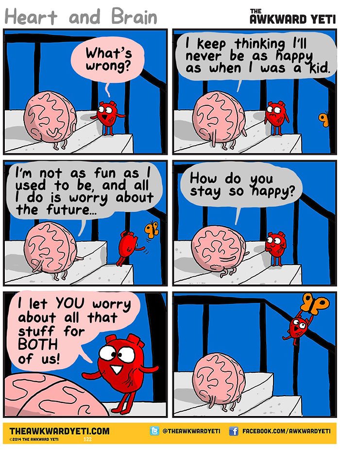 This Hilarious Comic Illustrates The Continuous Fight Between Our Heart And Our Brain