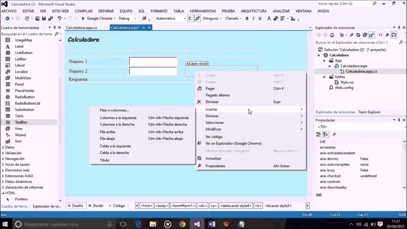 Calculadora en ASP.NET C# / Calculator in ASP.NET C#