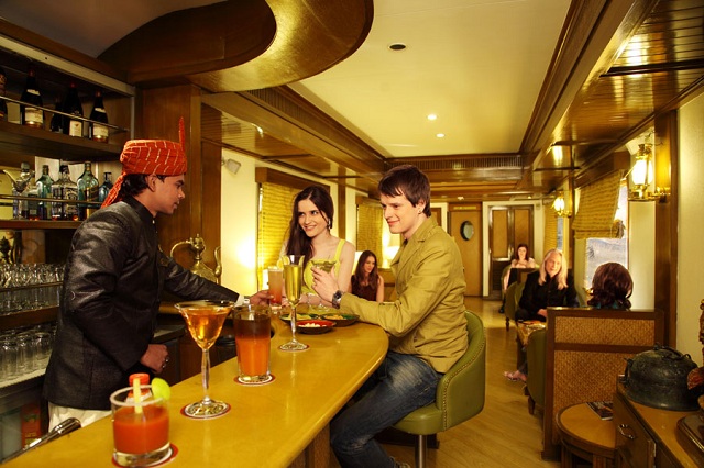 Guests enjoying drinks at Safari Bar