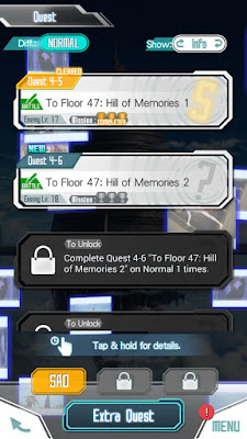 Screen z gry Sword Art Online: Memory Defrag - Drzewko questów w grze