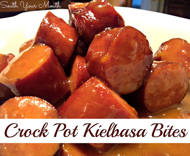 Kielbasa or smoked sausage with sweet and tangy sauce made with apricot preserves and dijon mustard. (no more grape jelly!)