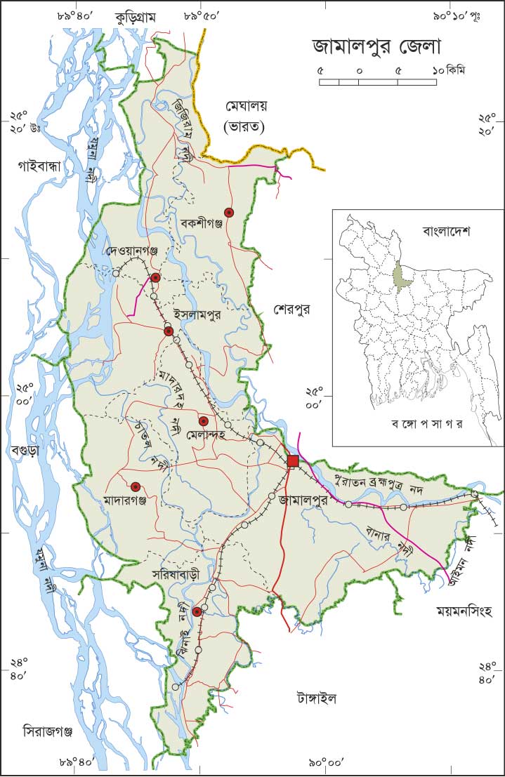 Jamalpur Sadar Upazila Map Bangladesh Map All: Jamalpur Map