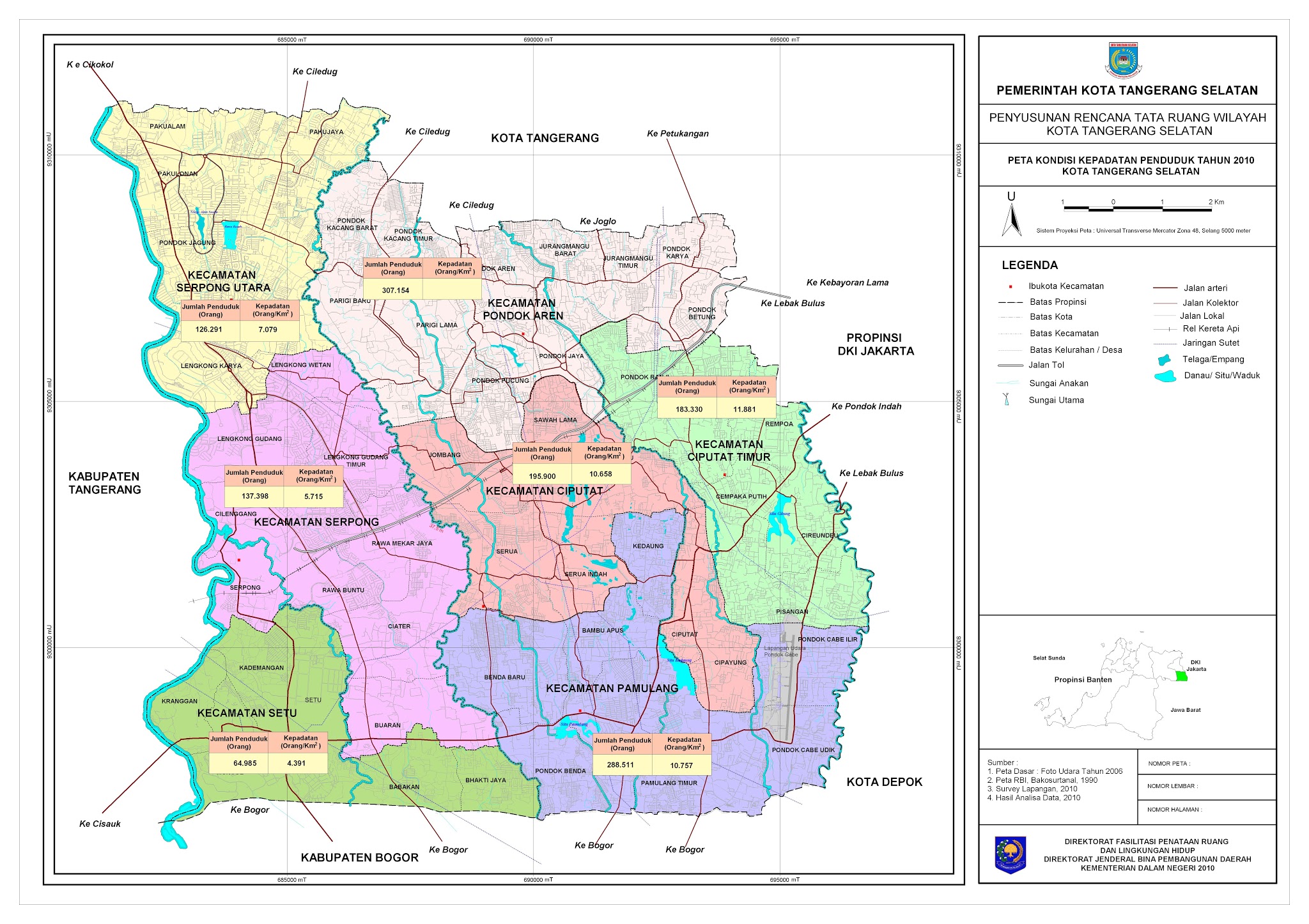 Peta Kota Tangerang Selatan