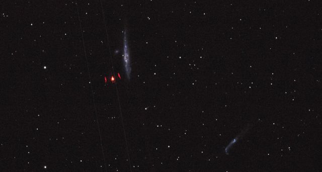 Red star like UFO seen through telescope Mufon case number 91964.