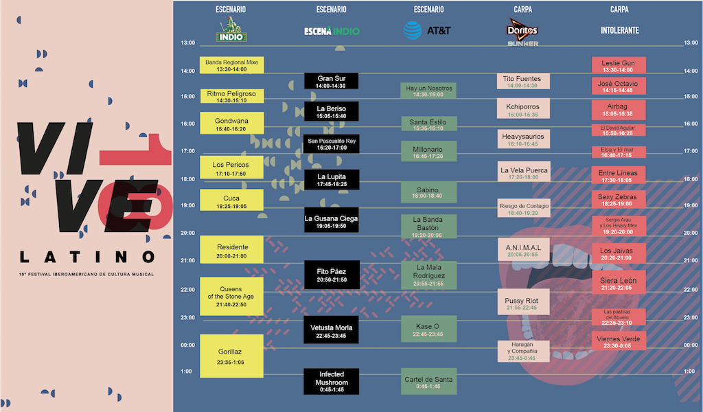 mira los horarios de vive latino 2018 rock360mx flyer vive latino 2018
