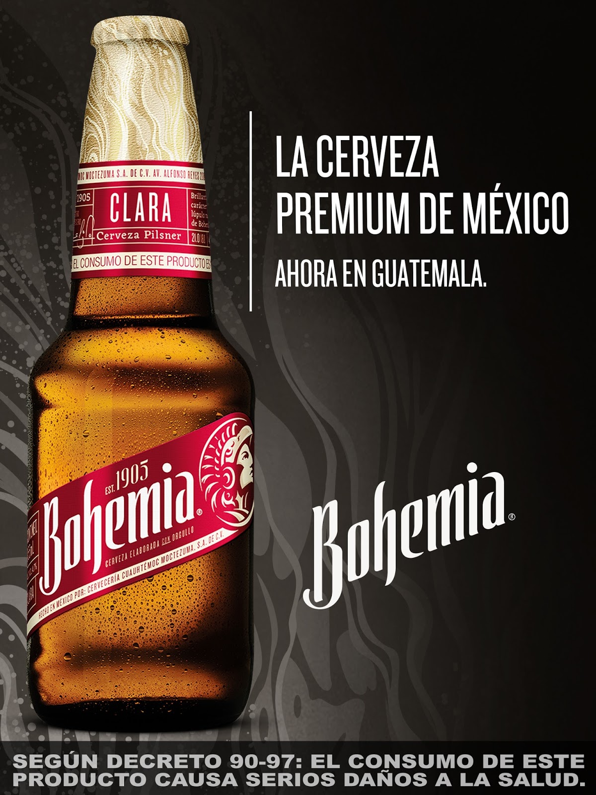 Cerveza Bohemia, la cerveza premium de México, ahora en Guatemala. El
