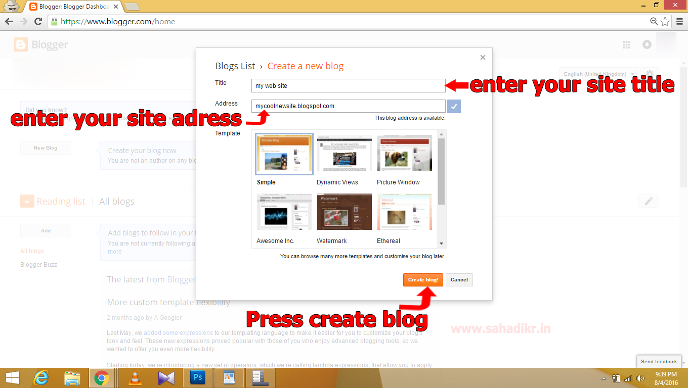 free creation of website