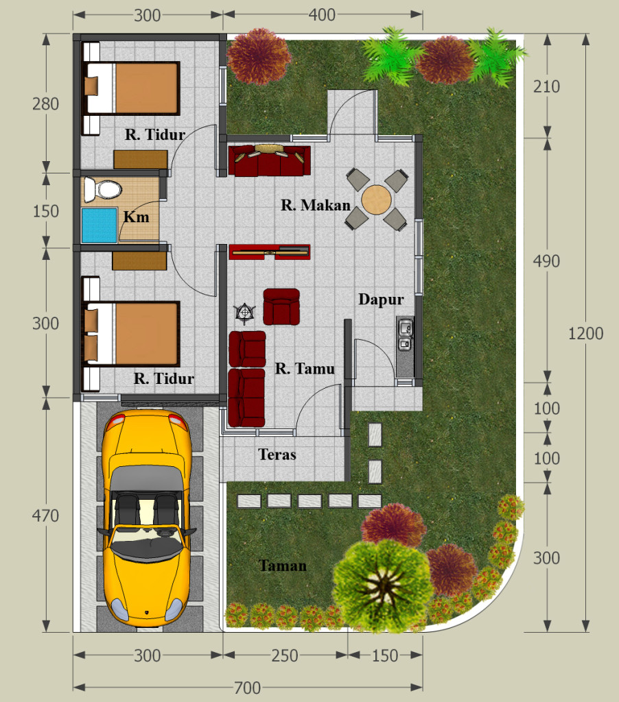 33 Denah Rumah Minimalis 2 Kamar Tidur 33 Denah Rumah Minimalis 2 Kamar Tidur