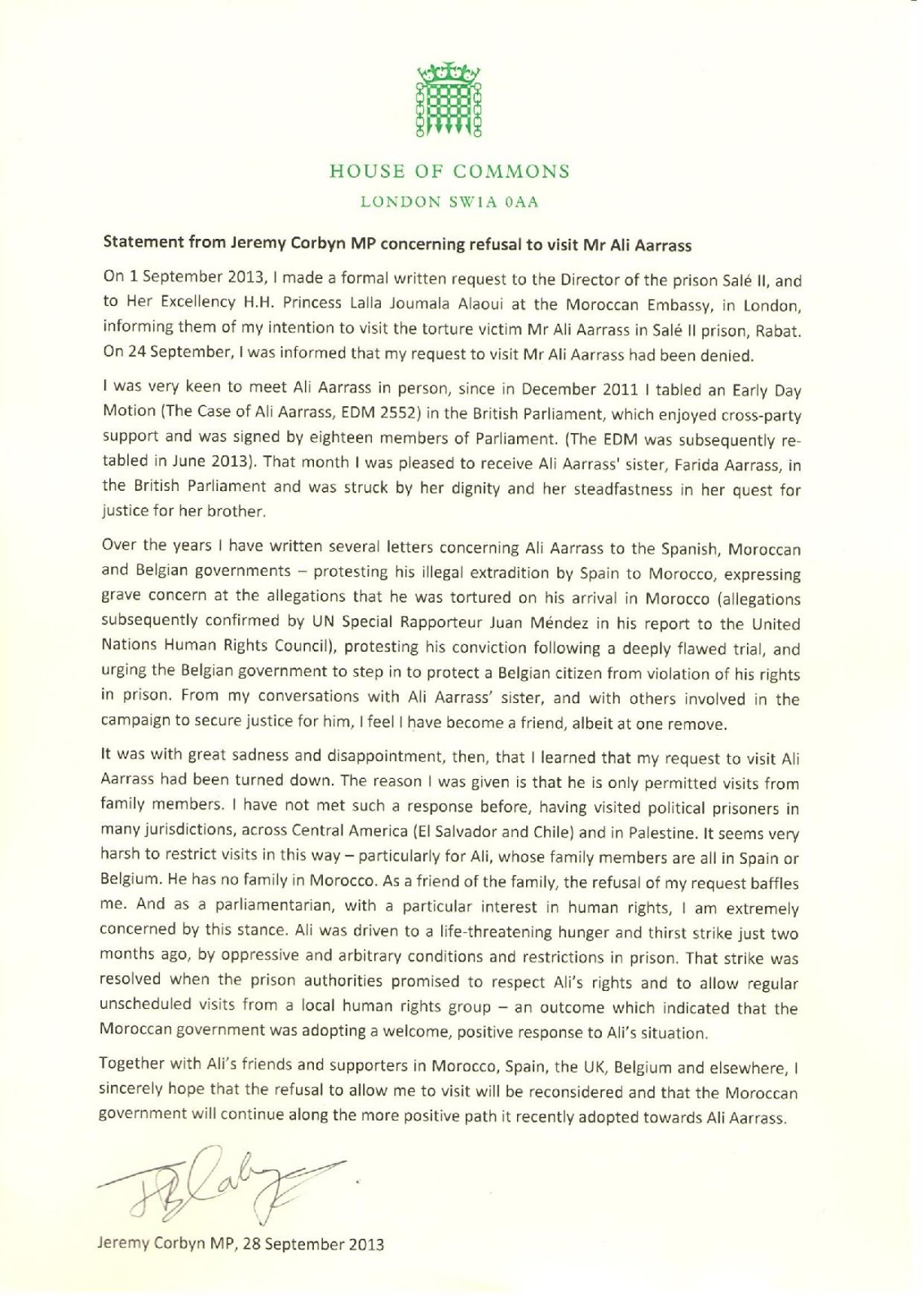 Lettre De Demande De Visite En Prison  Exemple de Lettre