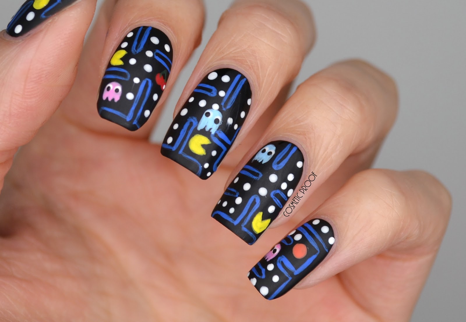 1. Pacman Ghost Nail Art Design - wide 5