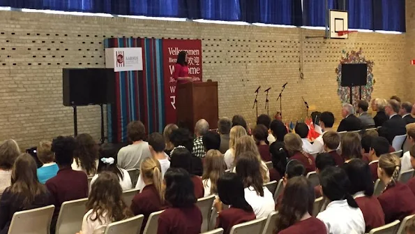 Crown Princess Mary of Denmark attends the opening of the International School of Aarhus Academy for Global Education 