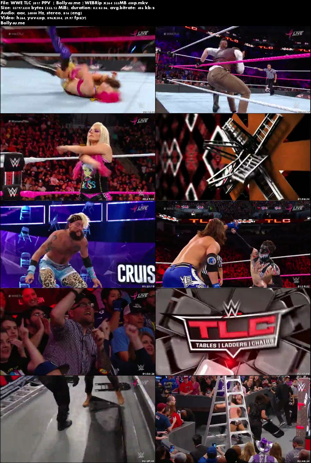 WWE TLC 2017 PPV WEBRip 500MB Full Show 480p x264 Download