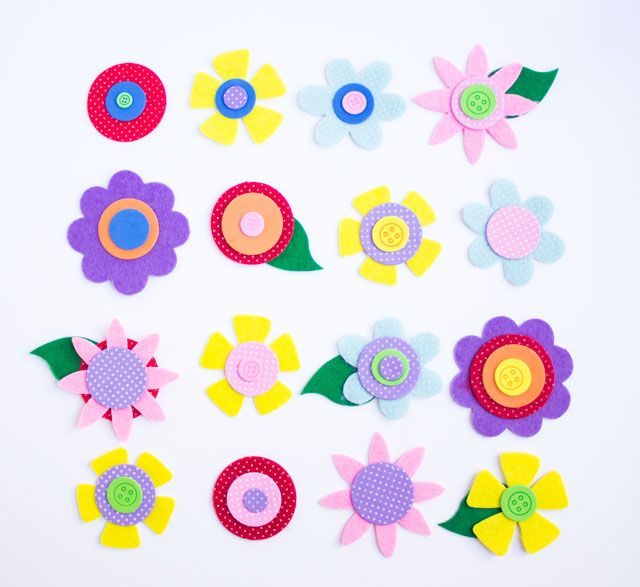 Pretty precut felt and foam flower kit from Oriental Trading Pretty precut felt and foam flower kit from Oriental Trading