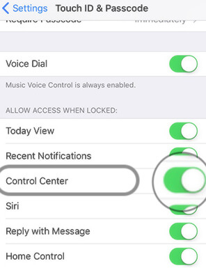 كيفية ايقاف مركز التحكم Control Center في شاشة القفل Lock Screen في iOS 11