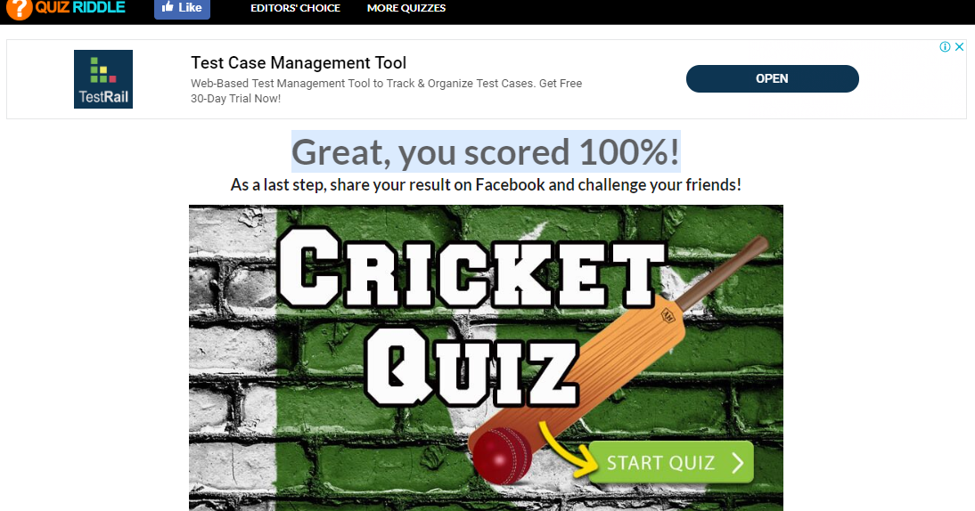 Cricket Quiz Answers 100 Scored Quiz Riddle