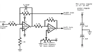 Circuit Convert Mono to Stereo Audio Signal