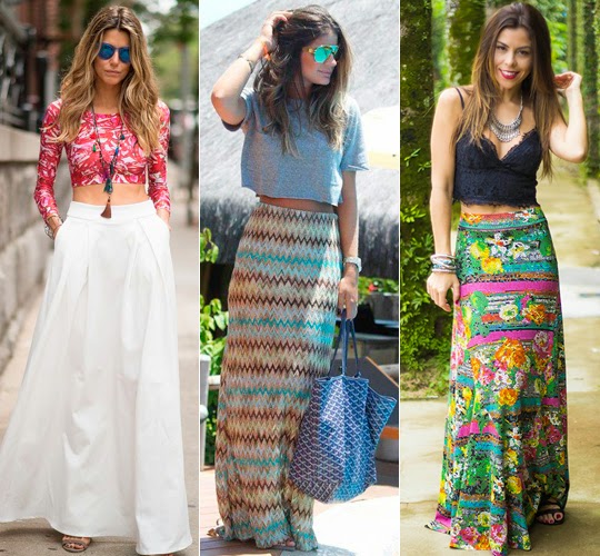 Isabelle Freire: Tendência 2015 - Saia Longa e Cropped