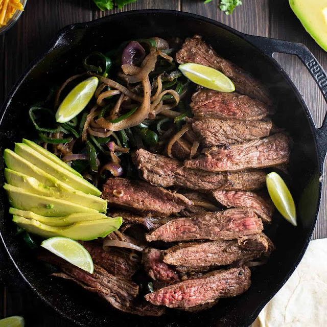 Skillet Flank Steak Fajitas Recipe - Food Skillet Flank Steak Fajitas Recipe - Food