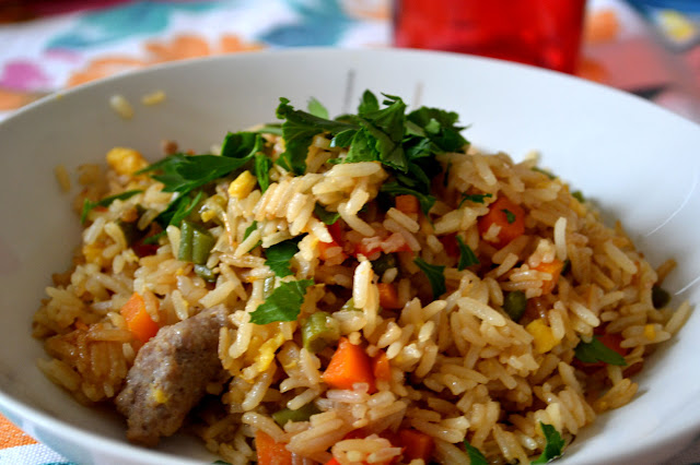 Saretta's Kitchen: No conventional Xmas: riso thai con maiale e verdure