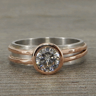 moissanite rose gold engagement ring