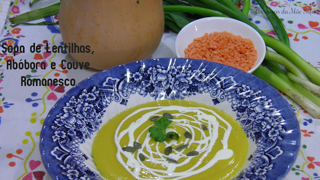 Sopa de Lentilhas, Abóbora e Couve Romanesco