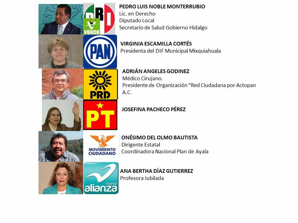 Elecciones 2015 Candidatos a Diputados Federales Hidalgo, Distrito III