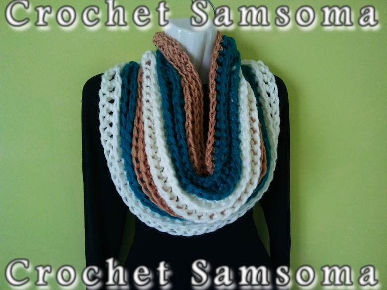 طريقة كروشيه سكارف دائري How To Crochet A Round Scarf « CROCHET SAMSOMA DIY