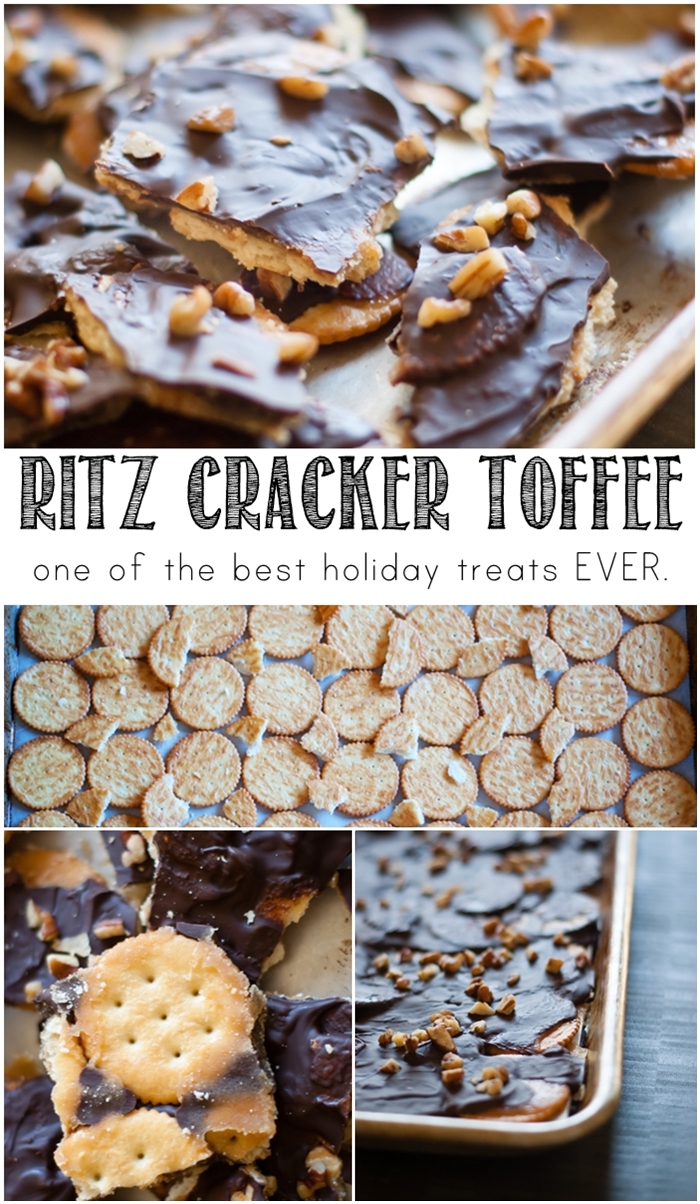Bulk up for winter with the help of Ritz Cracker Toffee ;) Bake at 350°
