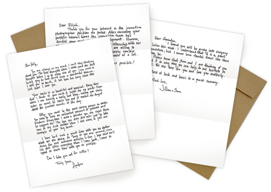 Handiemail is a pretty cool service that will turn your email into a real handwritten letter