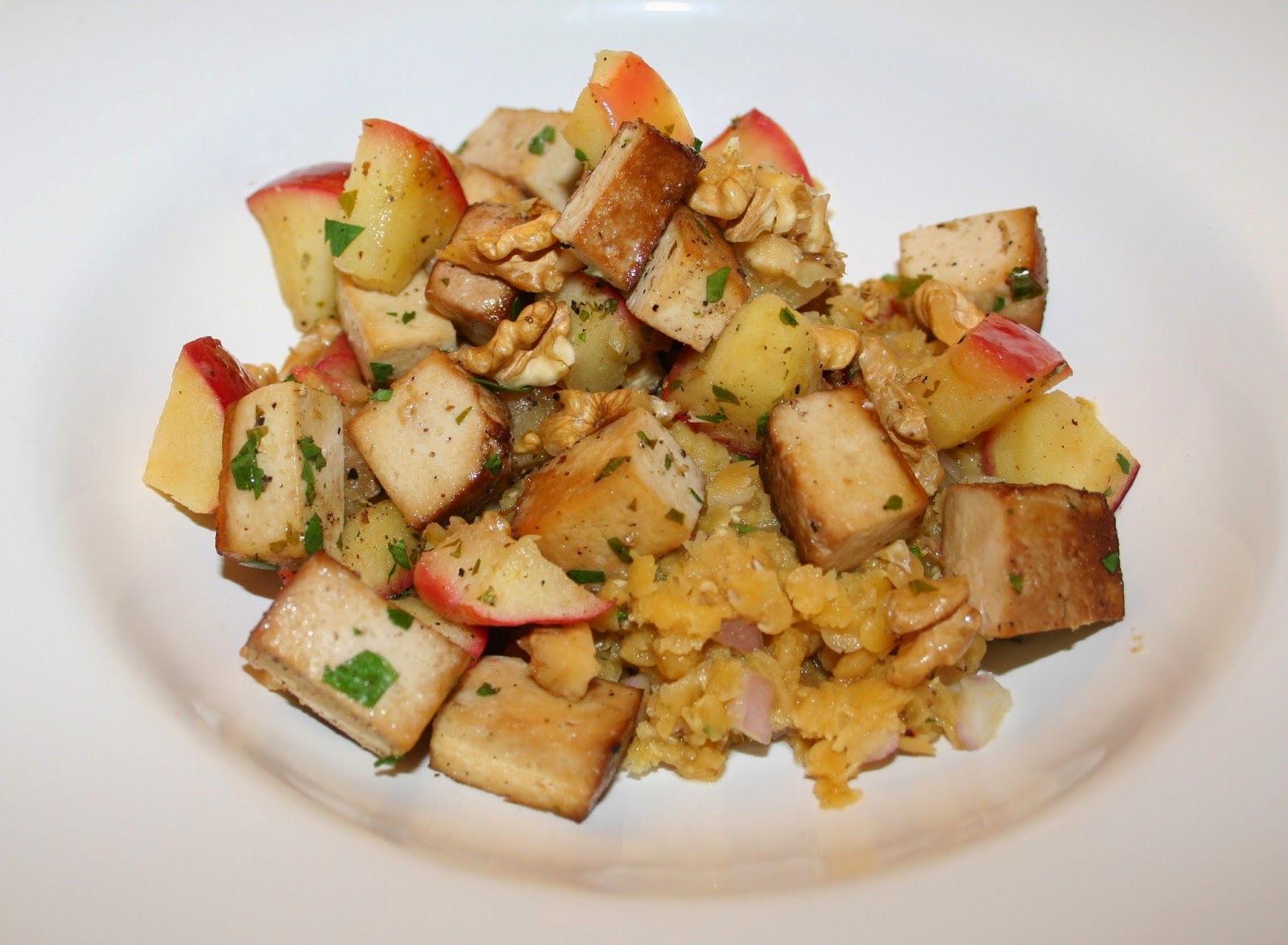 Linsensalat mit Tofu