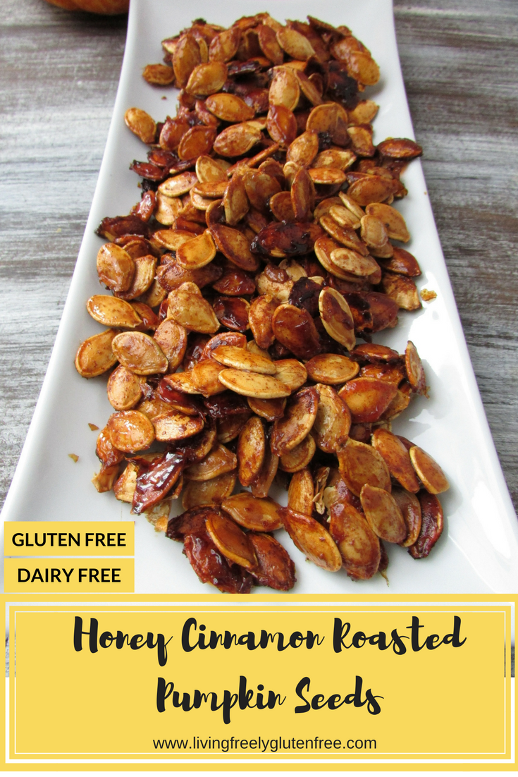 Honey Cinnamon Roasted Pumpkin Seeds (Paleo) Living Freely Gluten Free