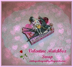 2014 Vintage Dragonfly's Valentine Altered Matchbox Swap